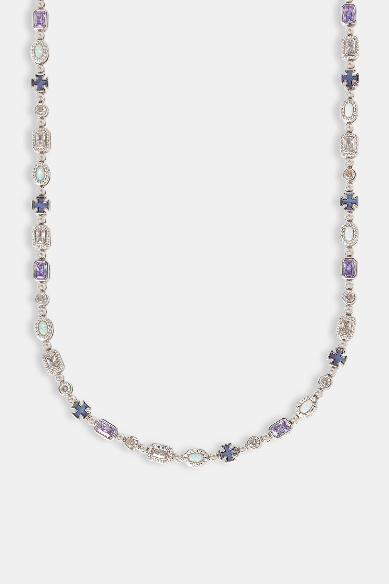 Lila Achat & Klare Multi-Edelsteinkette - 6mm